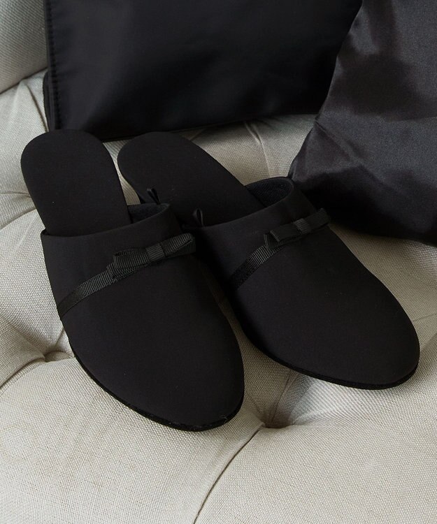 ANY SIS 【WEB・一部店舗限定】リボンヒール スリッパ ブラック