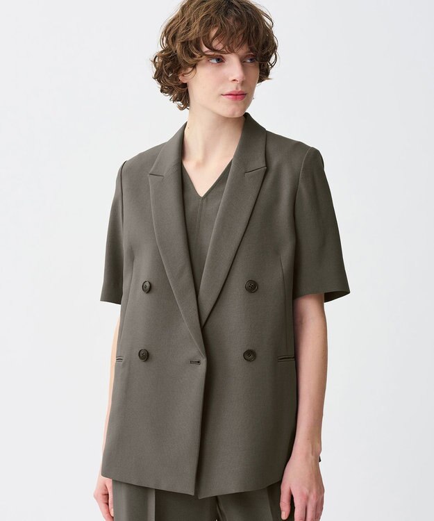 uncrave ウォッシャブルドライサップ テントラインブラウス スレート