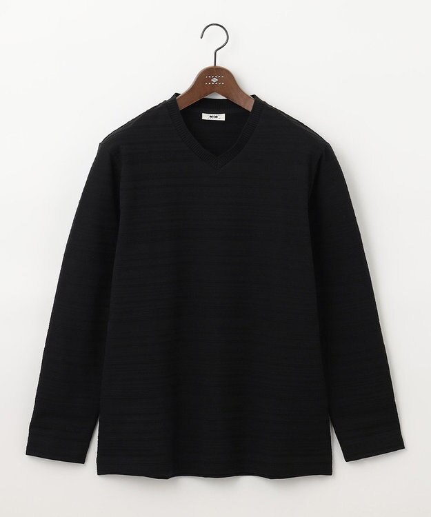 JOSEPH ABBOUD 【オーガニックコットン】リンクスボーダーTシャツ ブラック系