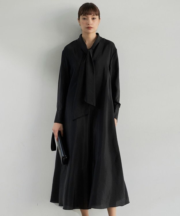 ICB キュプラシルキーオーガンジー ワンピース ブラック系