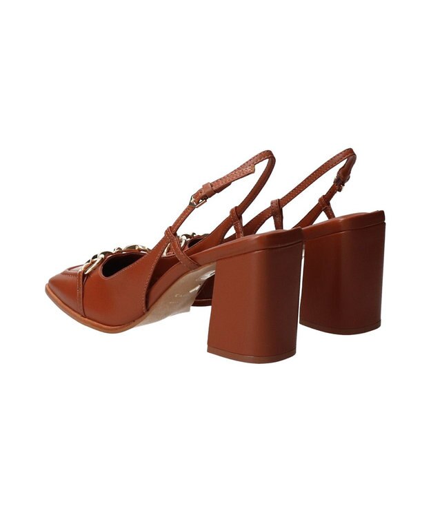 INTER-CHAUSSURES 【CARRANO】ホースビットバックストラップパンプス ブラウン