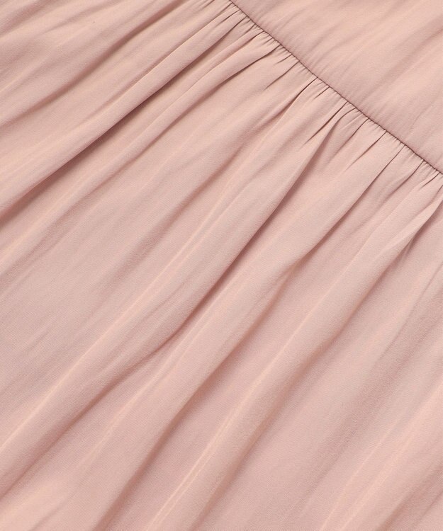 組曲 ギャザーライトデシン ティアードスカート ピンクベージュ系