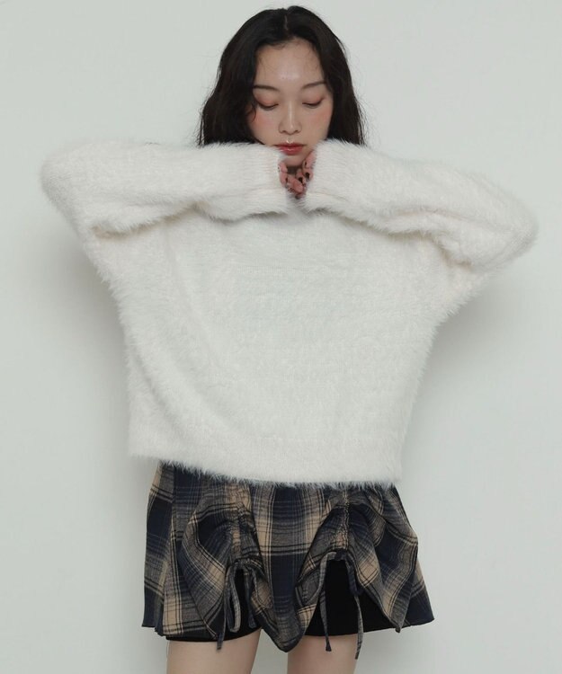 WEGO シャギーニットプルオーバー オフホワイト