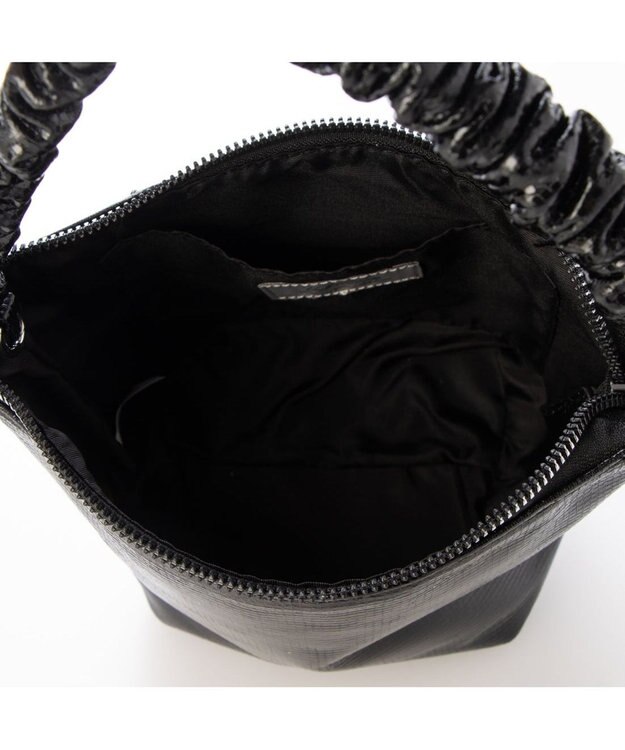 UNBILLION カシュカシュ cachecache / ギャザーハンドルメタリックミニショルダー ブラック