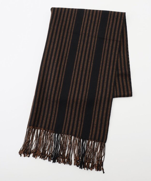 ICB コンビネーションチェックカシミヤストール ブラウン柄系