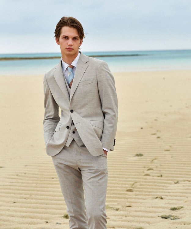 JOSEPH ABBOUD 【SETERIA BIANCH/日本製】トリプルカラーレジメンタル ネクタイ ホワイト系1