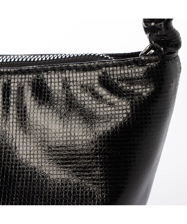 UNBILLION カシュカシュ cachecache / ギャザーハンドルメタリックミニショルダー ブラック