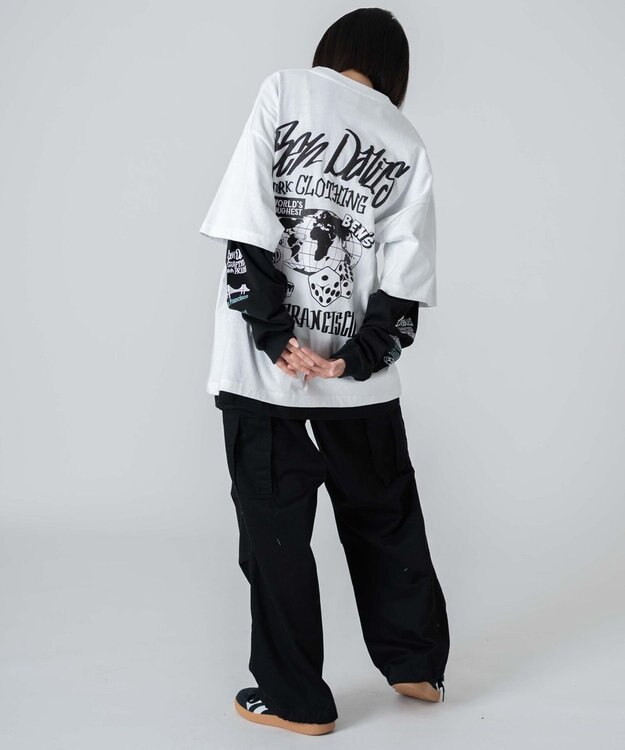 WEGO 【ユニセックス着用ITEM】別注BENDAVISアンサンブルグラフィックT ホワイト