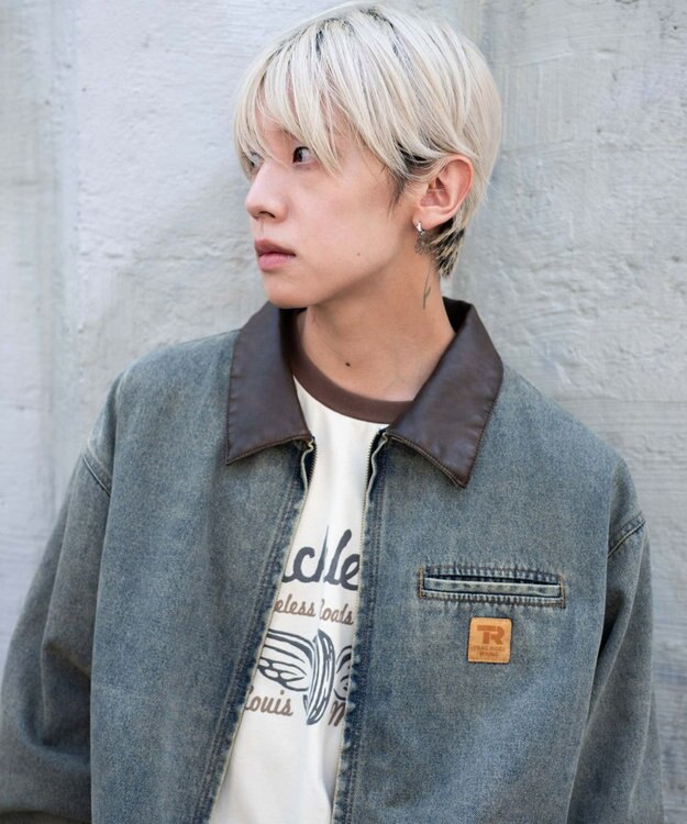 WEGO 【25年秋冬新作/MLサイズ展開】ワーカーズZIPジャケット デニム淡加工色