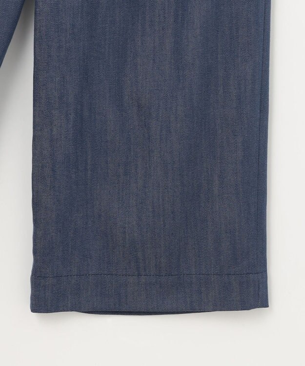 J.PRESS LADIES L 【洗える】セルロースシャンブレー ワイド パンツ ブルー系