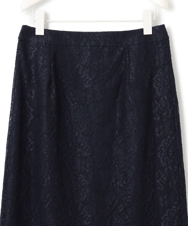 ICB 【洗える】ナイロンラッセルレース ナロースカート ネイビー系