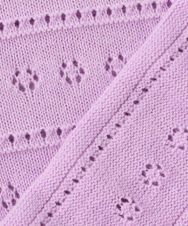 組曲 KIDS 【110-140㎝】フラワーアイレット カーディガン ラベンダー系