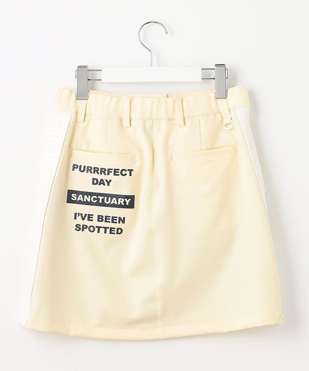 PW CIRCULUS 【WOMEN】【洗える/帯電防止/ストレッチ】ロゴ サイドライン スカート ホワイト系