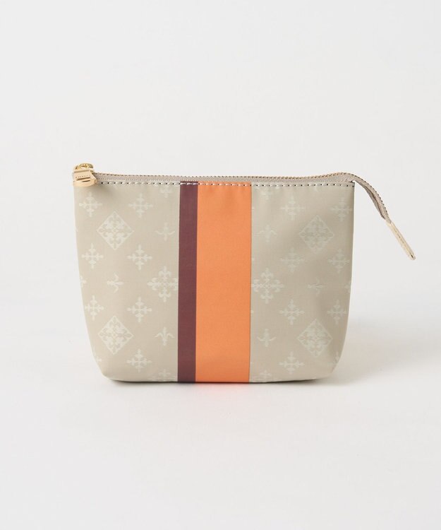 russet ラインプリントポーチ S(Z-227) Ecru