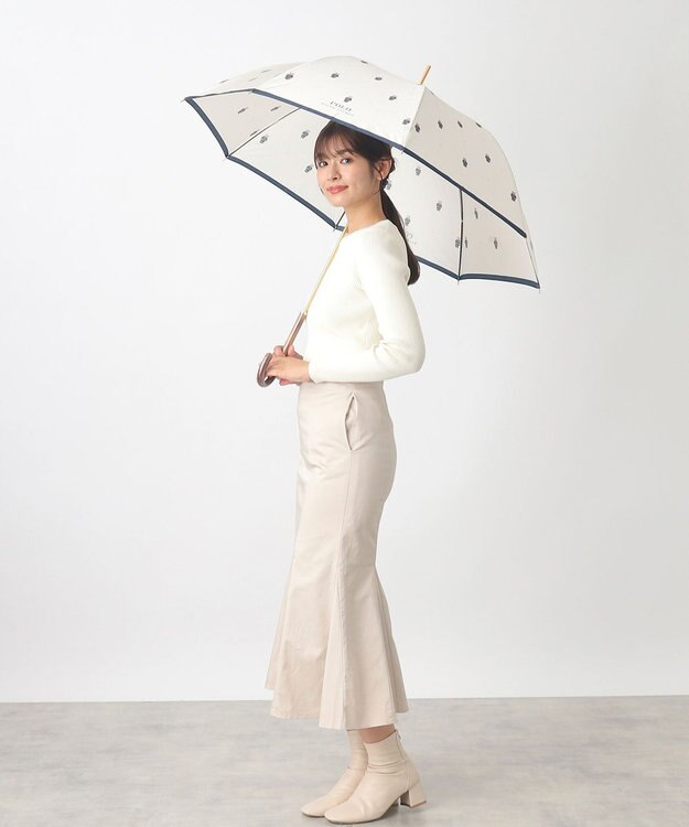 MOONBAT POLO RALPH LAUREN（ポロ ラルフローレン） 長傘 FLAG BEAR ポロベア ドット オフホワイト