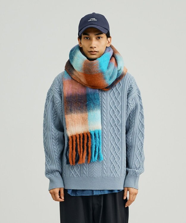 J.PRESS YORK STREET 【UNISEX】アランケーブル クルーニット サックスブルー系