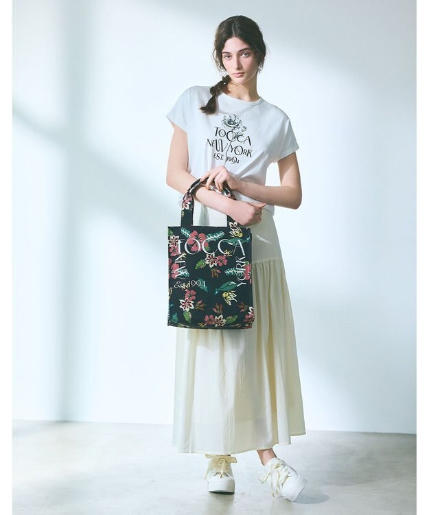 TOCCA 【接触冷感・UV90%以上カット・洗える】BLOOM OF TOCCA Tシャツ ホワイト系