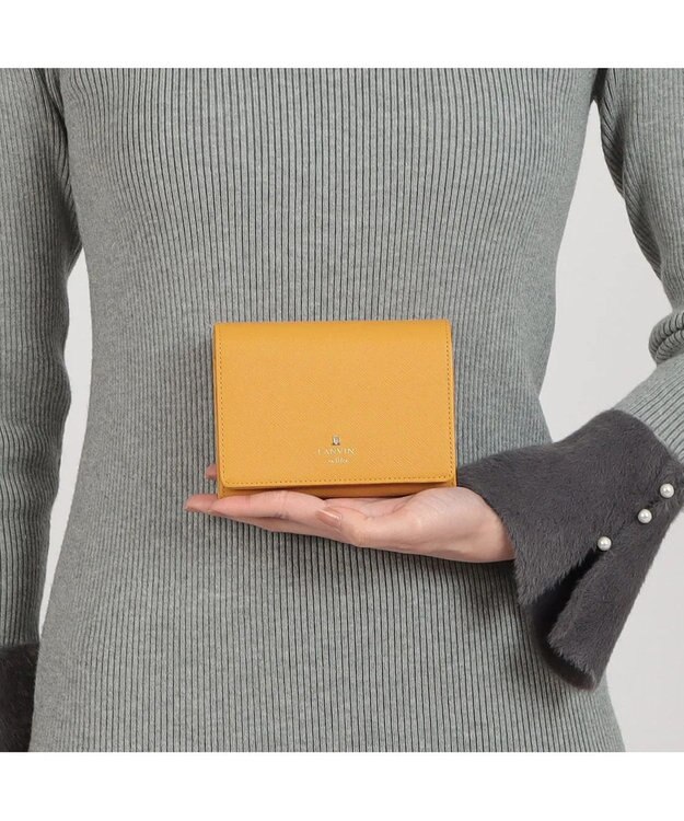 LANVIN en Bleu リュクサンブールカラー 二つ折り被せ財布 マスタード
