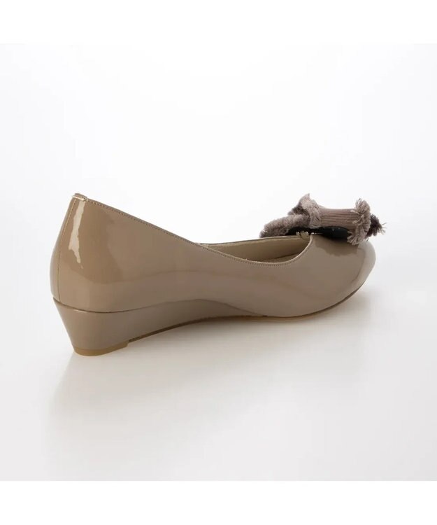 MODE ET JACOMO <MODE ET JACOMO>２WAYリボンコサージュウエッジパンプス オークエナメル