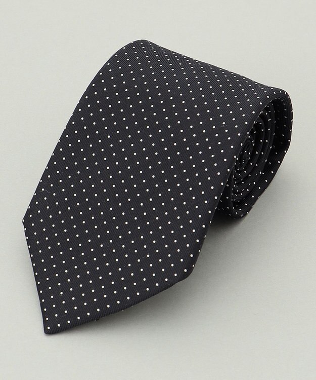 GOTAIRIKU 定番【日本製】シルク ネクタイ_ピンドット ブラック系8