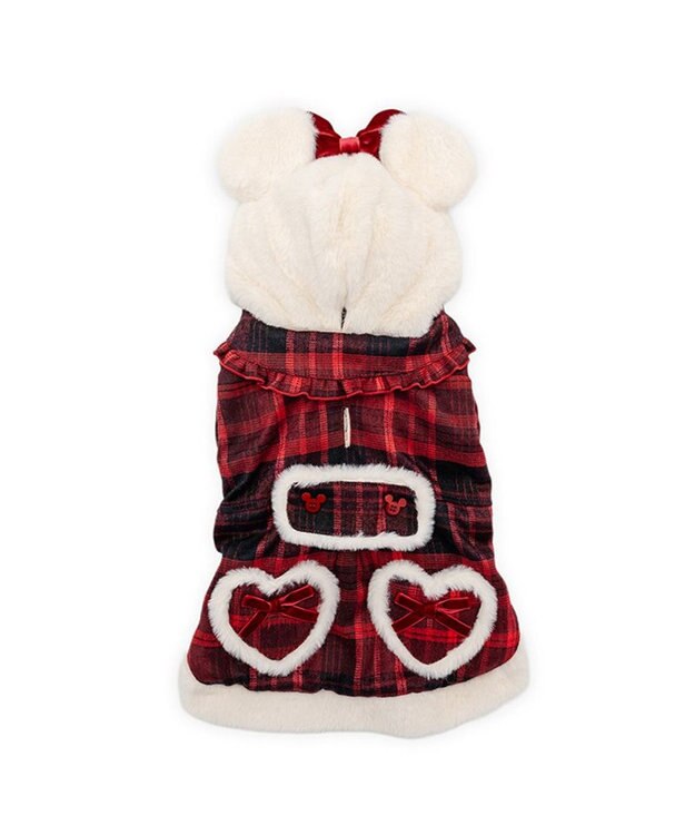 PET PARADISE ディズニー ミニーマウス チェックコート 小型犬 レッド×ホワイト