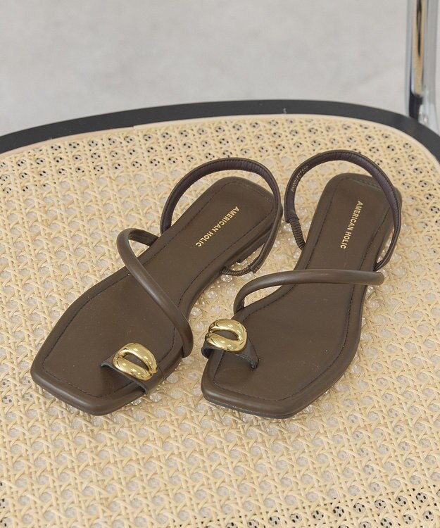 AMERICAN HOLIC メタルポイントトングサンダル Brown