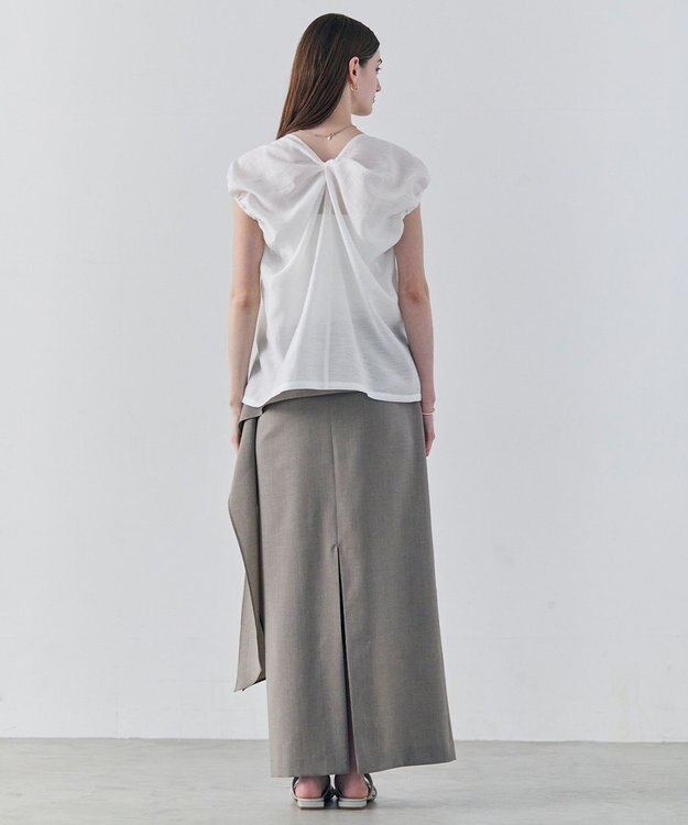 BEIGE， ZEOLITE / バックツイスト コンビトップス White