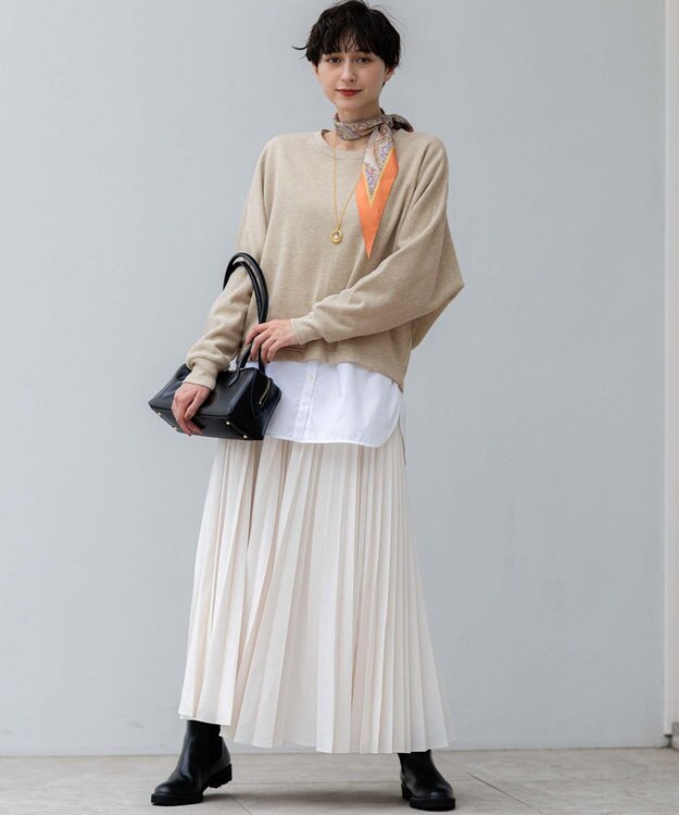 23区 【GLOW10月号掲載/洗える】ナチュラルコットンベアコンビ カットソー ホワイト系