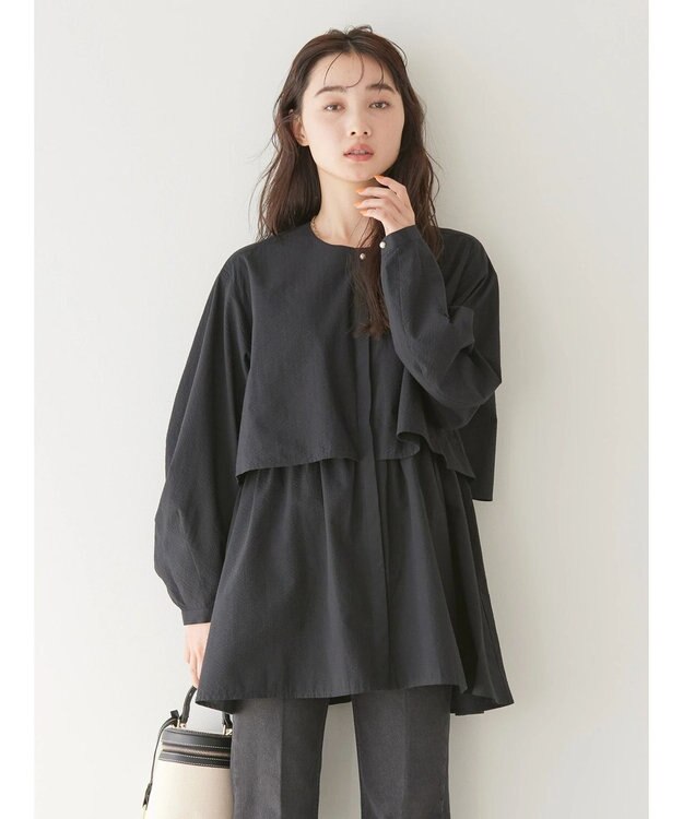 AMERICAN HOLIC サッカーワントーンティアードチュニック Black