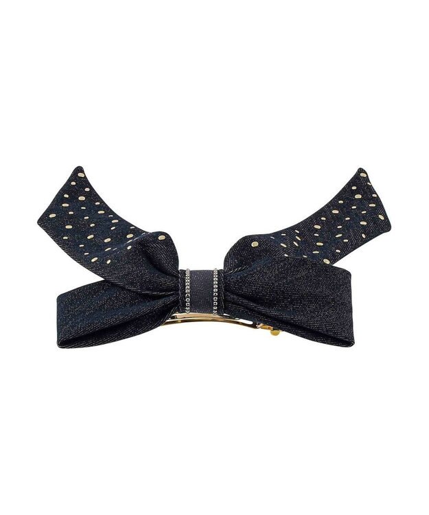 ACCA ブラックリボンデニムバレッタ ブラック