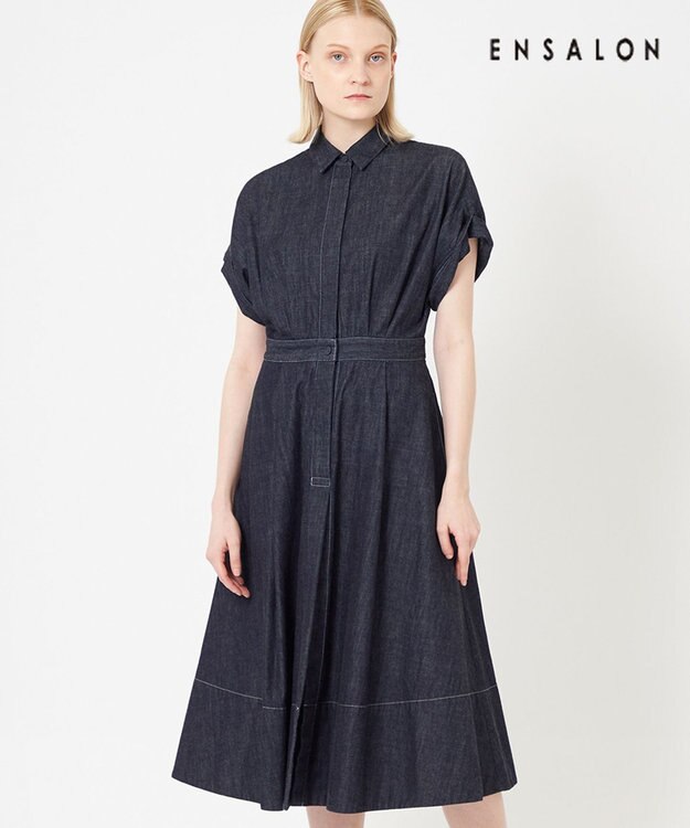 BEIGE， 【WEB限定】FLUORINE / フレアワンピース Indigo