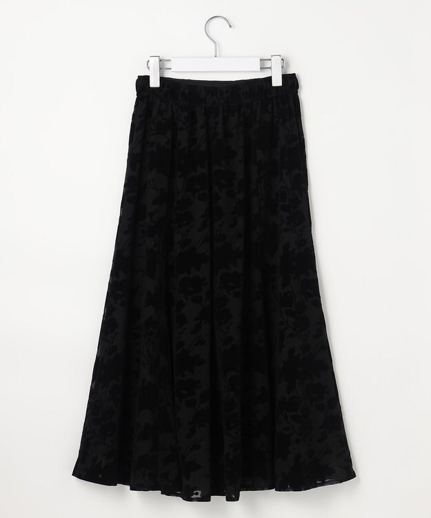 ANY SIS 【2SET】フェザー ニット × フロッキー スカート ライトグレー×ブラック