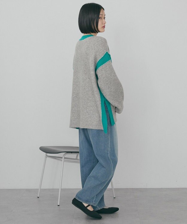 AMERICAN HOLIC バイカラーニットプルオーバー【WEB限定カラー有り】 Gray Mixture