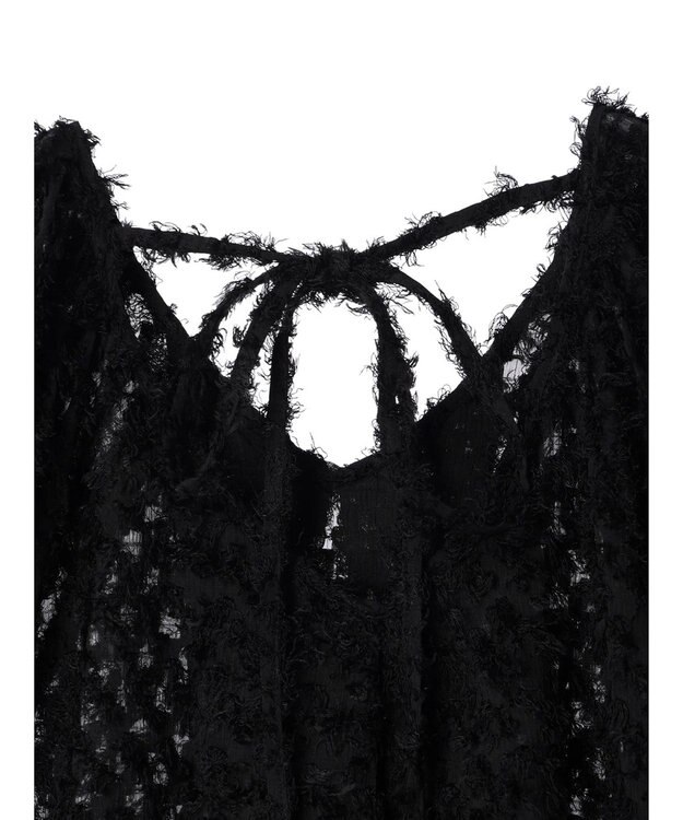 Green Parks AnriettMusee カットジャガードタックブラウス Black