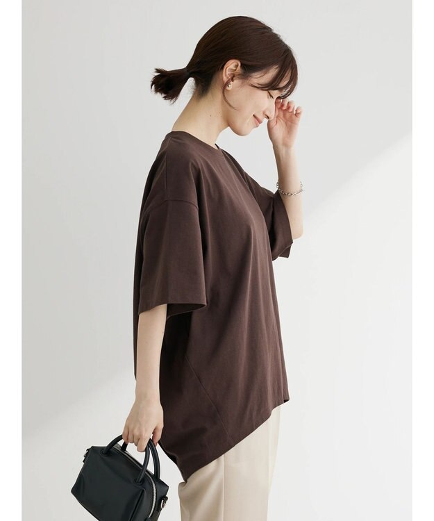 Green Parks コクーンシルエットカットプルオーバー Brown