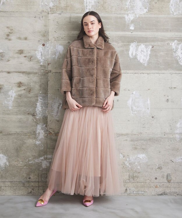 GRACE CONTINENTAL 【LOU ANDREA】フェイクショートコート ベージュ