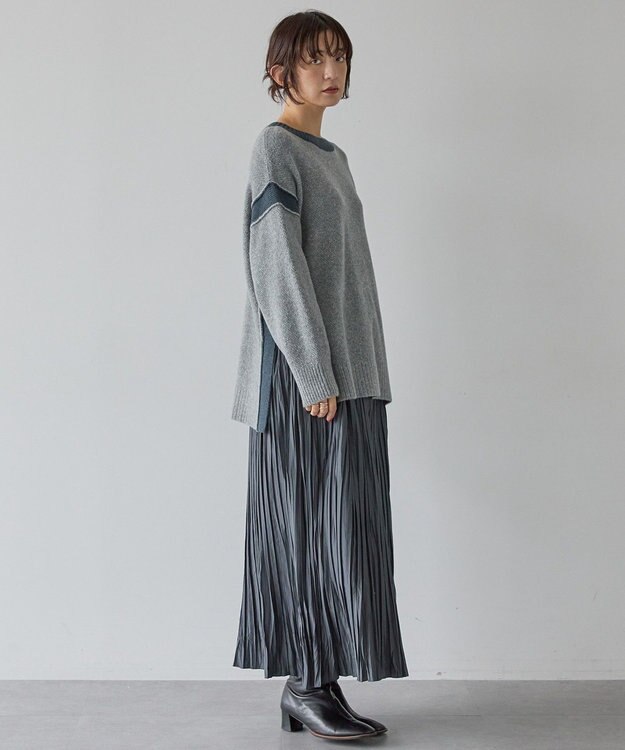 AMERICAN HOLIC バイカラーニットプルオーバー【WEB限定カラー有り】 Gray Mixture