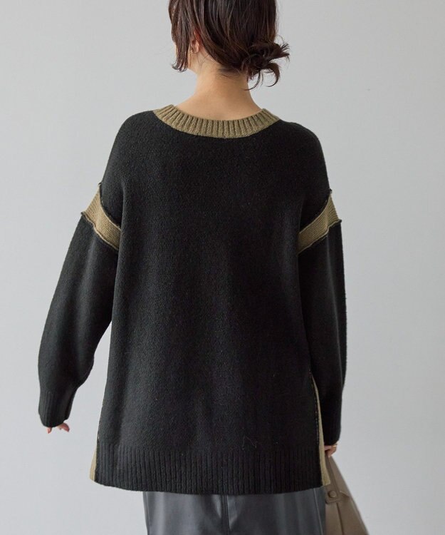 AMERICAN HOLIC バイカラーニットプルオーバー【WEB限定カラー有り】 Gray Mixture