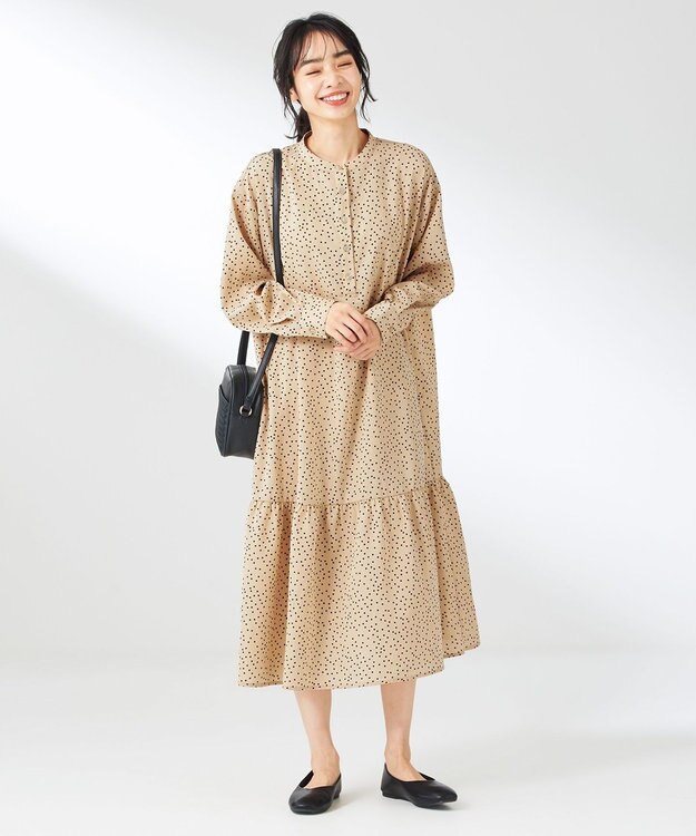 ANY 【セットアイテム】ニットベスト×ワンピース SET ベージュ×ベージュドット