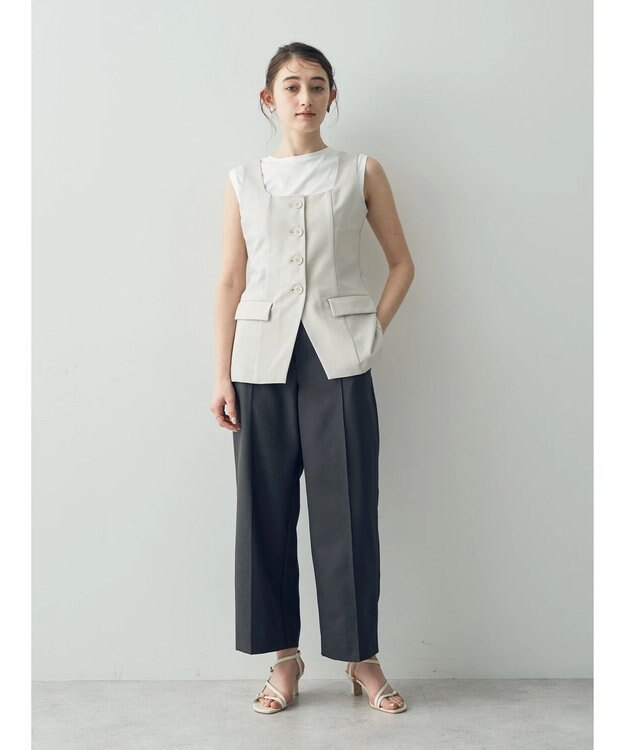 YECCA VECCA リネンライクビスチェベスト Light Beige