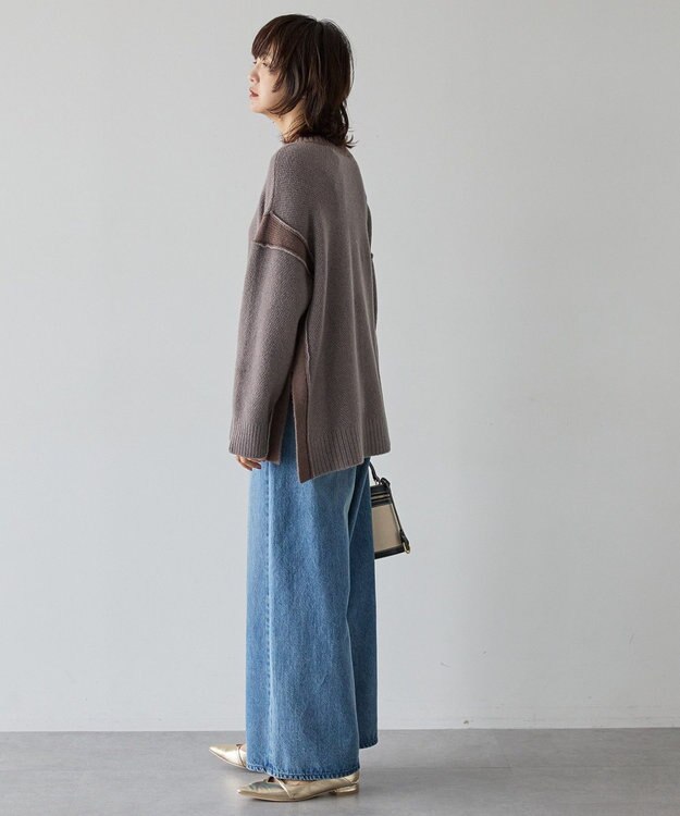 AMERICAN HOLIC バイカラーニットプルオーバー【WEB限定カラー有り】 Gray Mixture