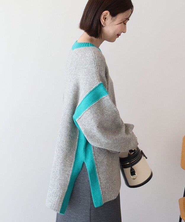 AMERICAN HOLIC バイカラーニットプルオーバー【WEB限定カラー有り】 Gray Mixture