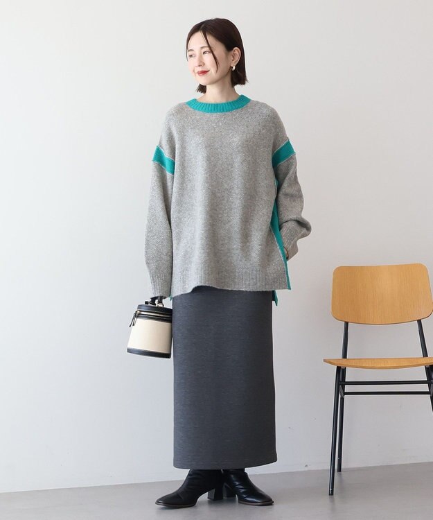 AMERICAN HOLIC バイカラーニットプルオーバー【WEB限定カラー有り】 Gray Mixture