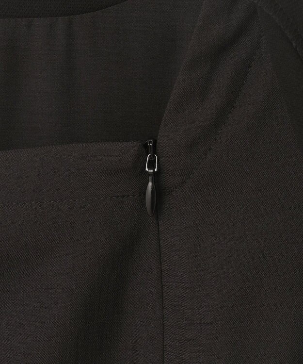 自由区 FORMAL 【ウォッシャブル対応】ドビーボーダーリボン ジャケット+ワンピース ブラック系