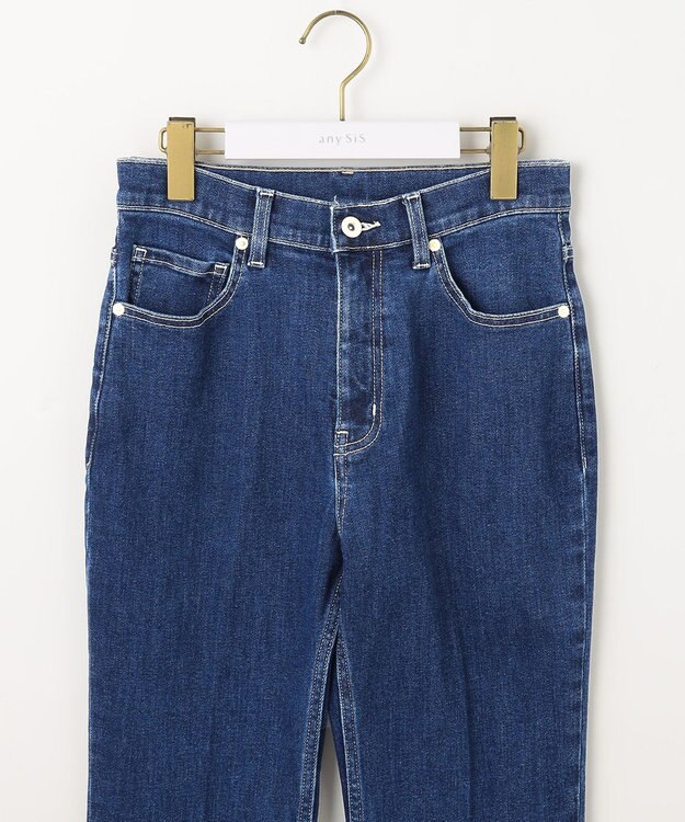 ANY SIS L 【美Denimシリーズ】センタープレスセミフレア デニム インディゴ