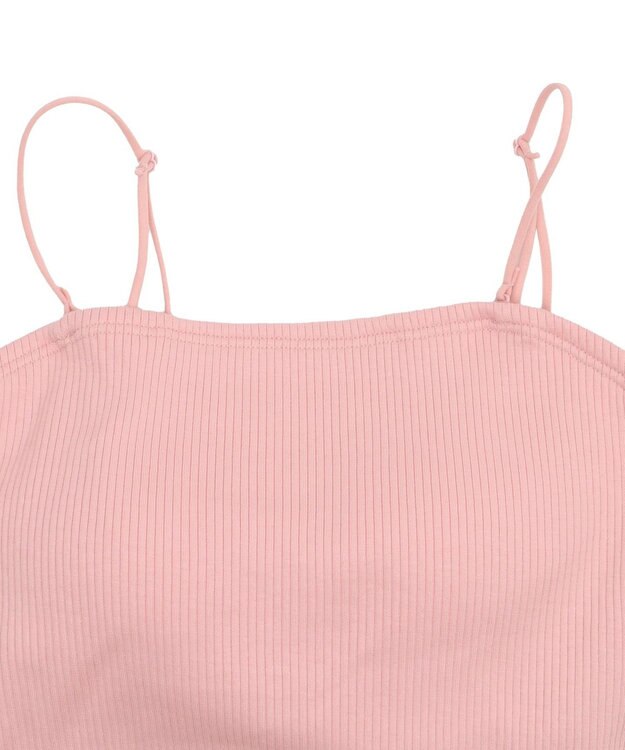 WEGO 【カップ付きインナー/SMサイズ展開】なちゅ盛れカップインショートキャミ ライトピンク