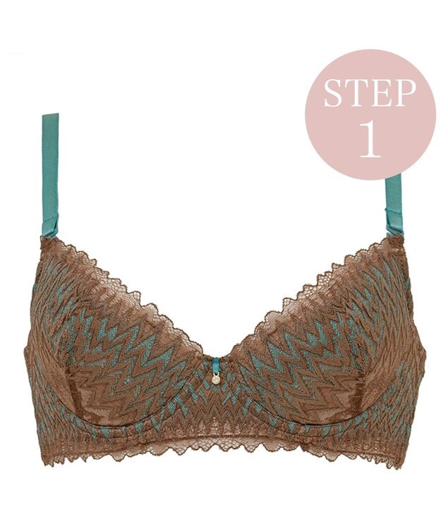 BRADELIS New York 【BRADELIS New York】ウェンディステップ１ブラ23S1 ふんわり包んで土台を作る育乳補整ブラ 補正下着 ブラウン