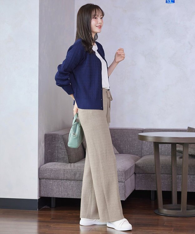 Tiaclasse 裏シャギージャガードニットパンツ ベージュ