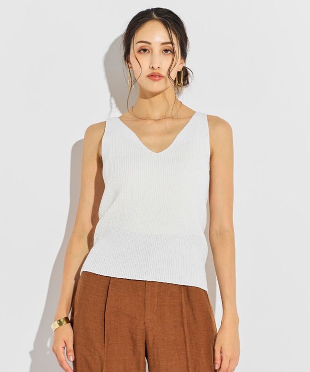 BEIGE， COME / ニットトップス White