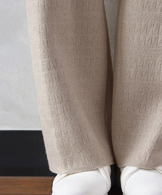 Tiaclasse 裏シャギージャガードニットパンツ ベージュ